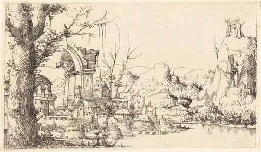 River Landscape with the Temptation of Christ