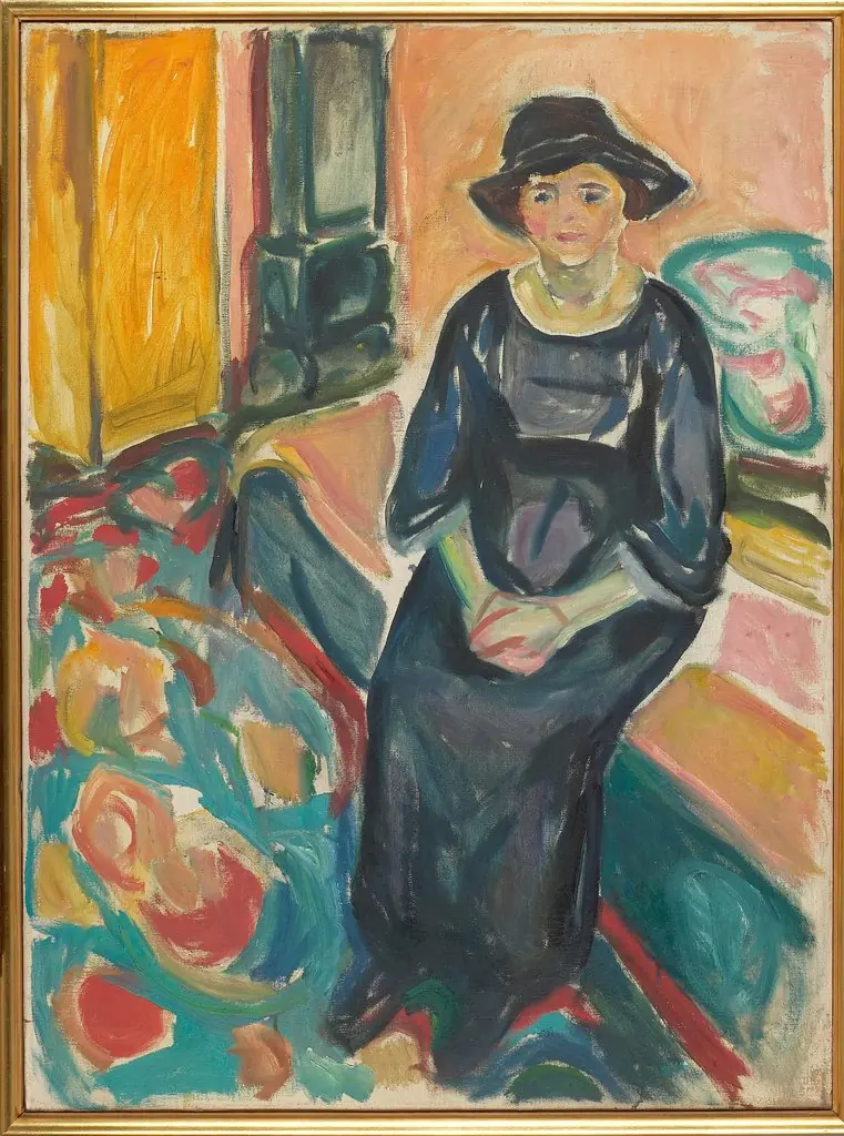 Model with Hat, Seated on the Couch