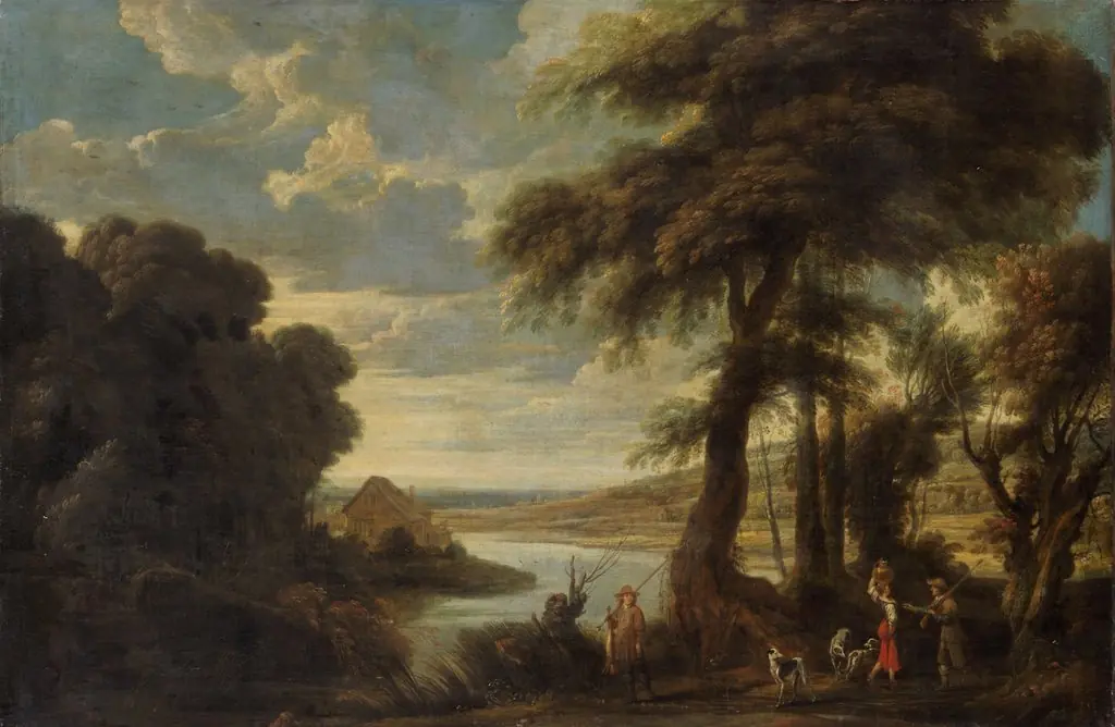 Landscape with hunters
