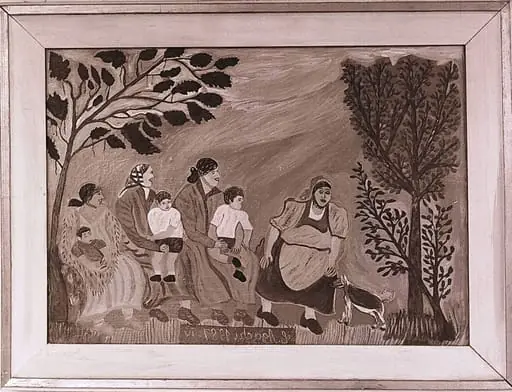 Sequences from the Village Museum, Naive painting by Costache Agachi - The gossip (1988)