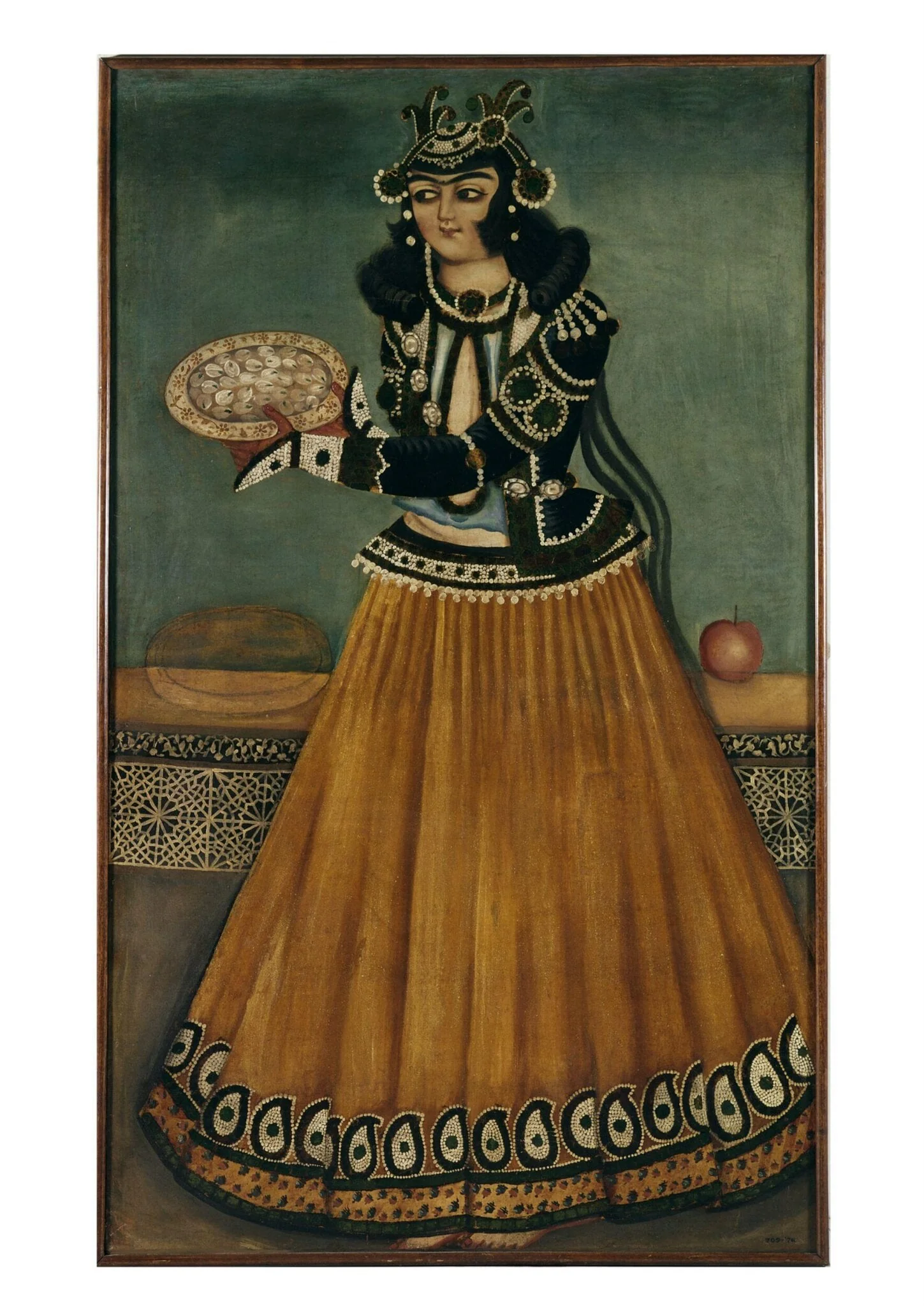 Woman Carrying a Plate of Sweets
