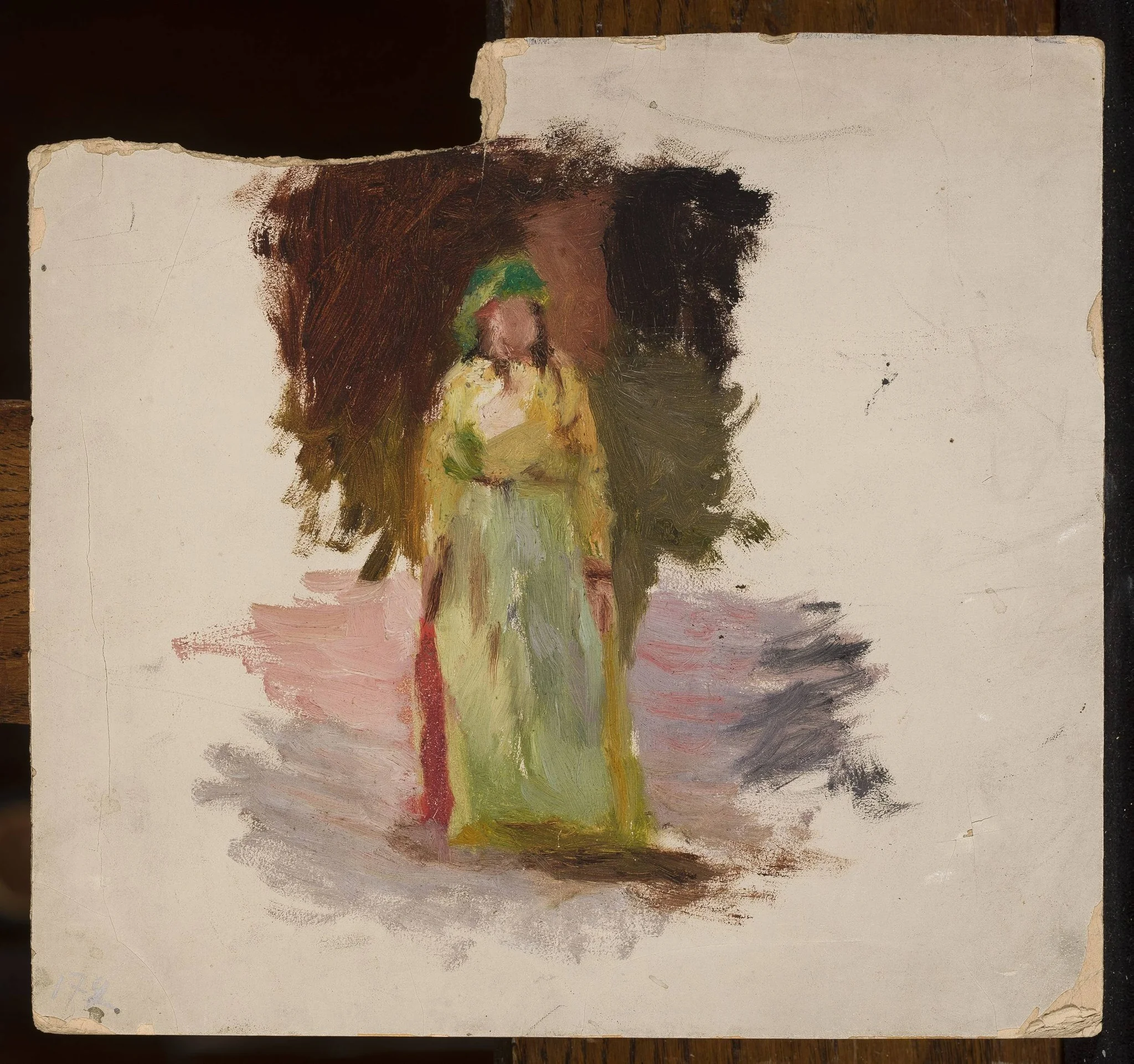 Sketch of a woman, by Jan Ciągliński, oil, 1895