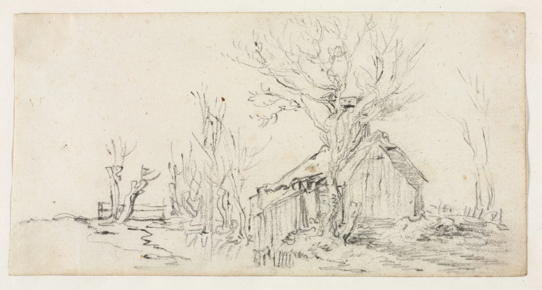 Sketch of Landscape with Cottage, by Jan van Goyen, 1630