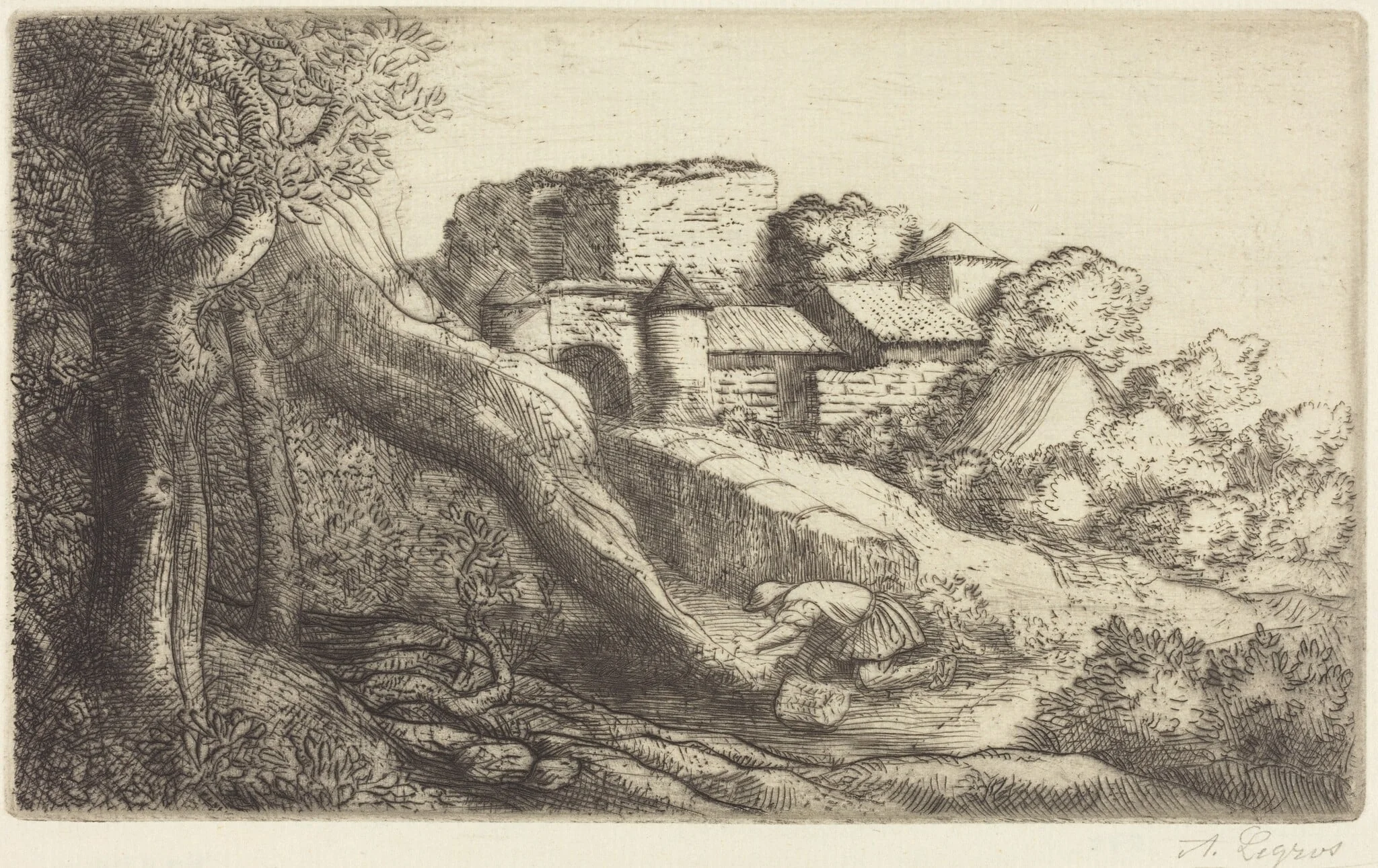 Little Burner of Grass (Le petit bruleur d'herbe), by Alphonse Legros, ink, 1874