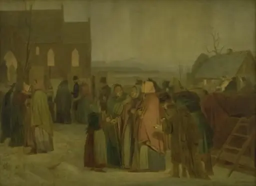 Peasants outside the Church on a Christmas Morning