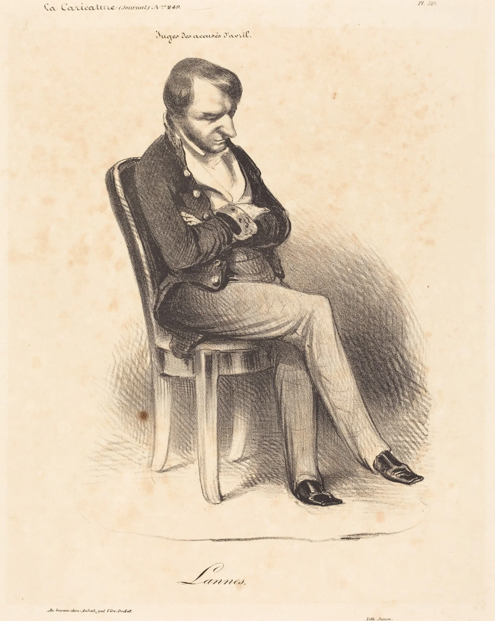 Napoléon Lannes, by Honoré Daumier, ink, 1835