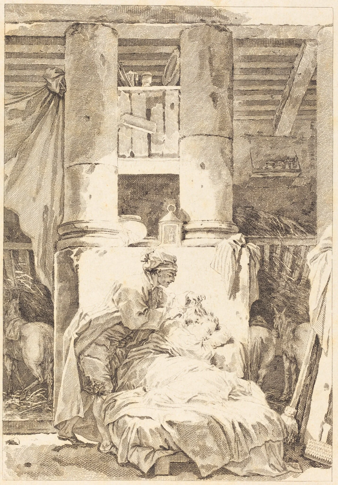 Le muletier, by French 18th Century, ink, 1750