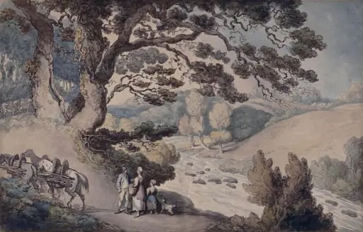 View in Carnarvon: Landscape with Figures and Packhorses