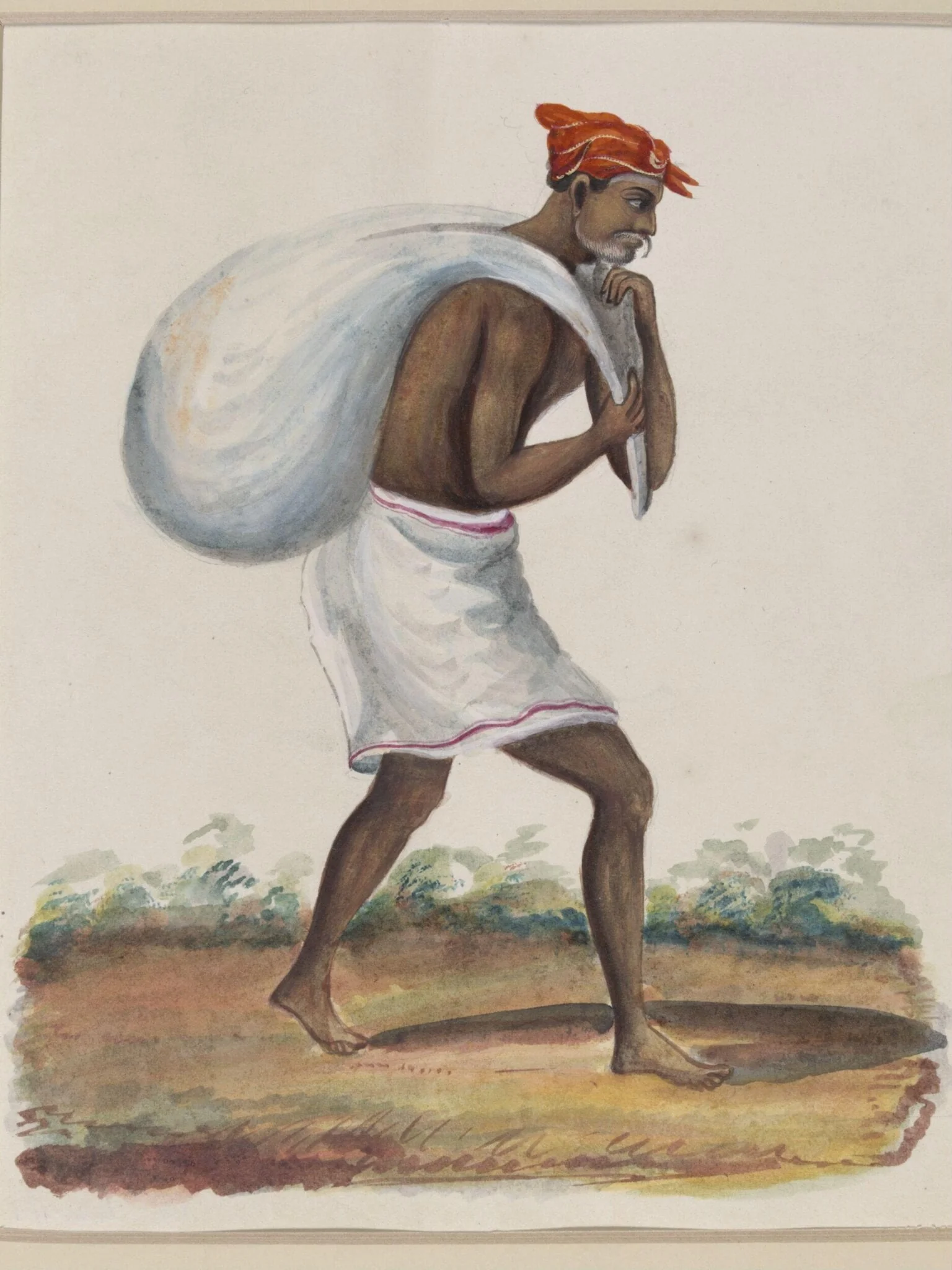 Washerman, by Unknown, paint, 1860