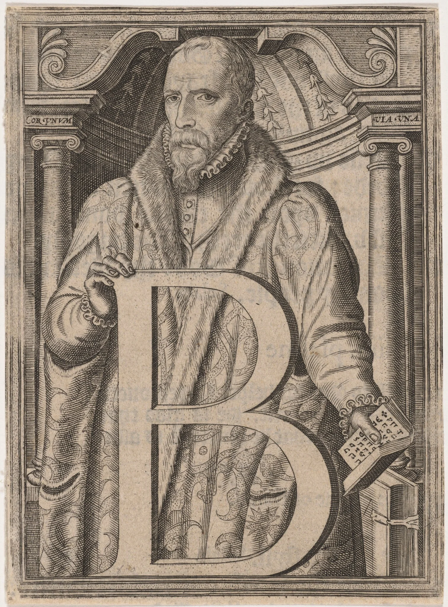 William Cecil, First Baron Burghley, by Frans Hogenberg, ink, 1565