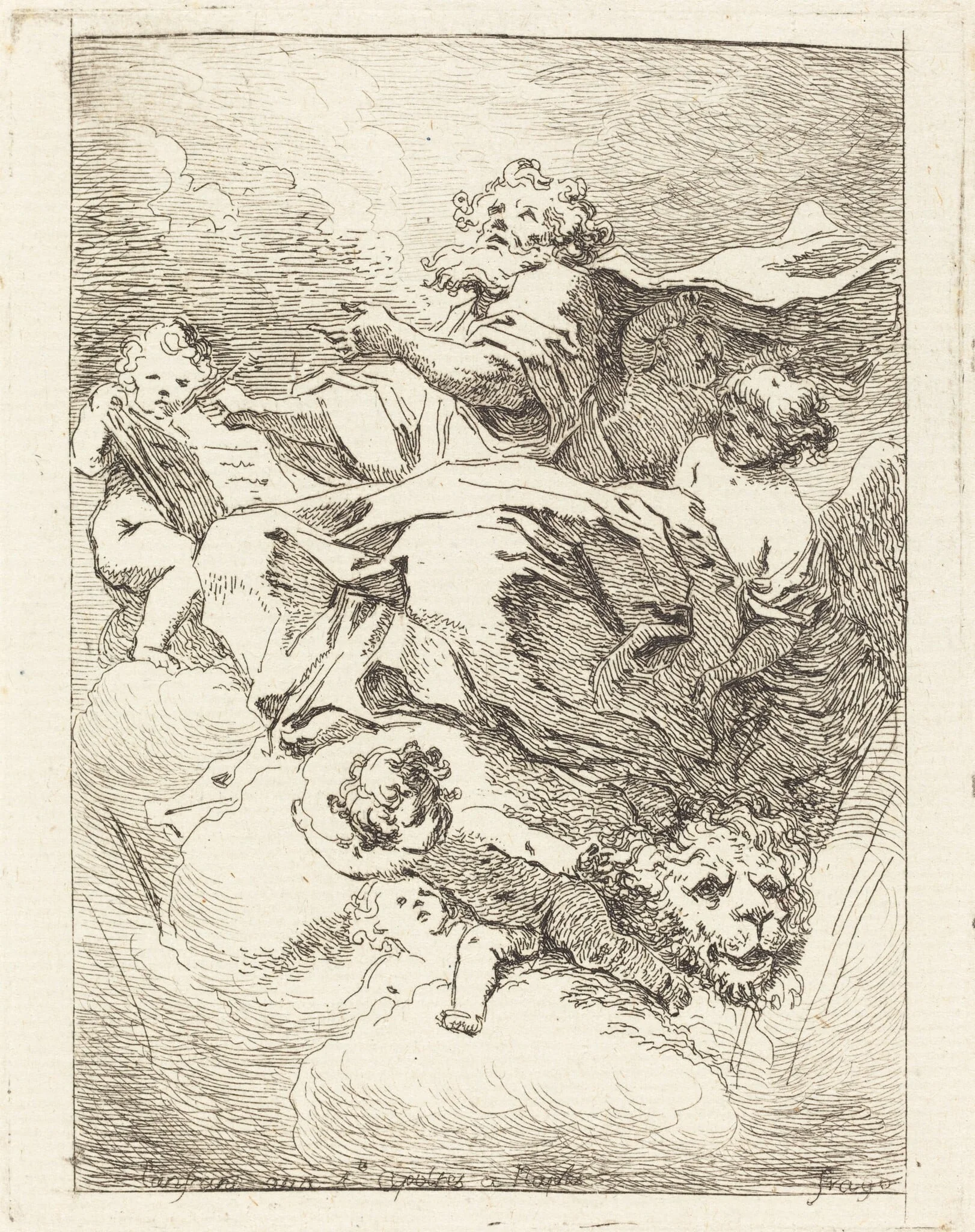 Saint Mark, by Jean Honoré Fragonard, ink, 1762