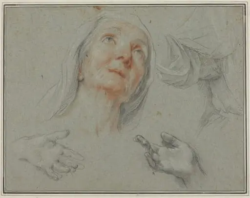 Studies for Saint Anne in "Education of the Virgin"