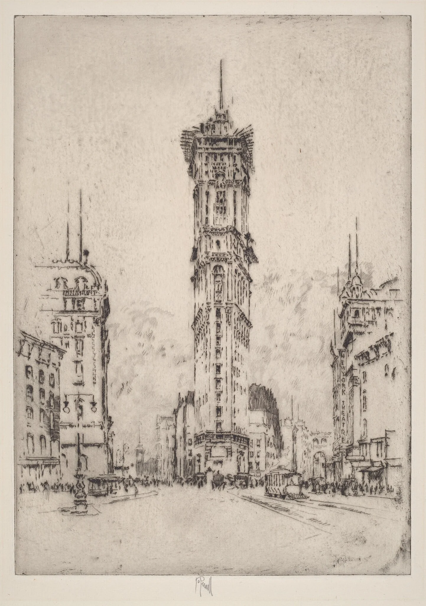 The Times Building, by Joseph Pennell, ink, 1904