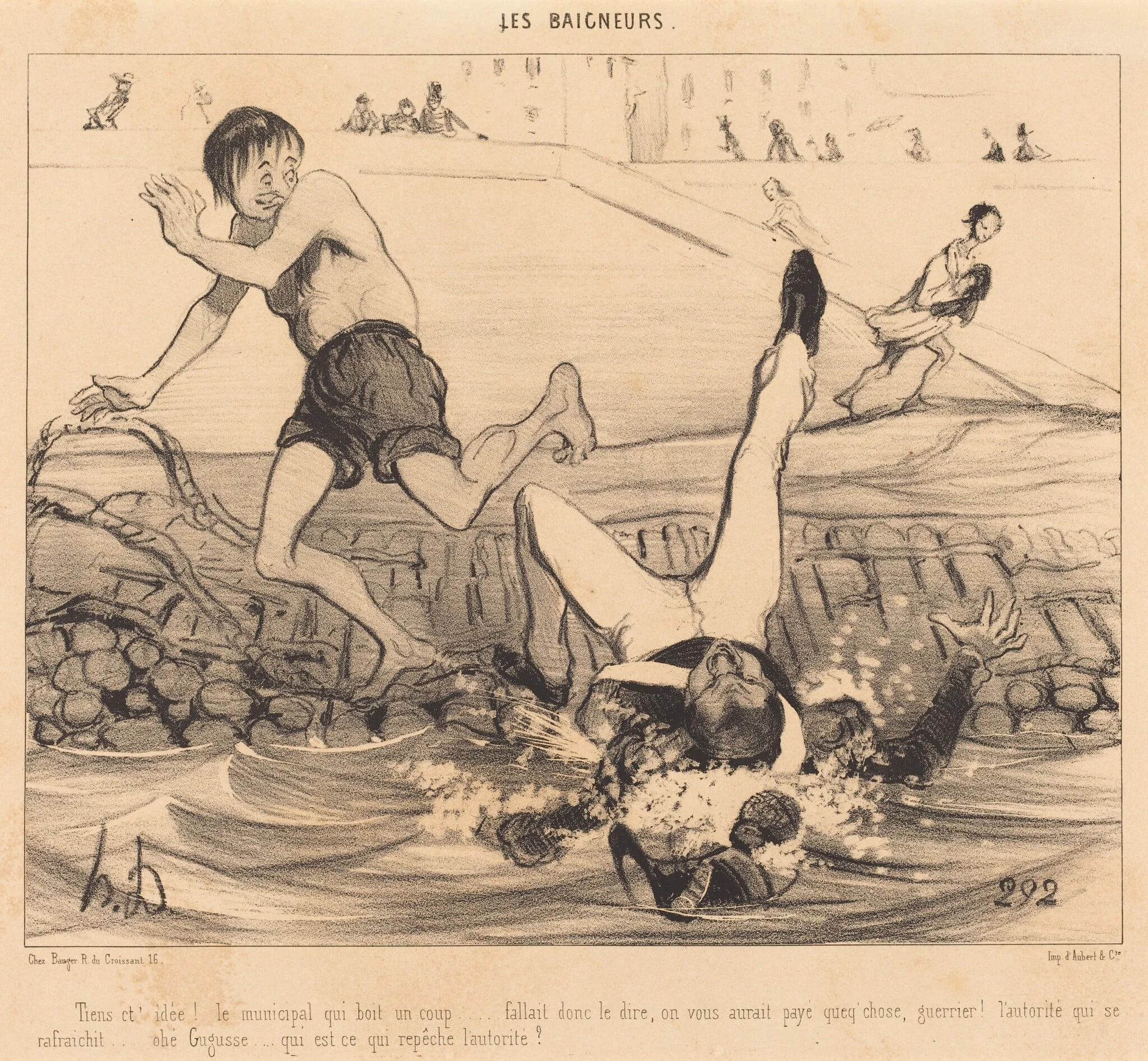 Tiens c't'idée! Le municipal qui boit un coup..., by Honoré Daumier, ink, 1841