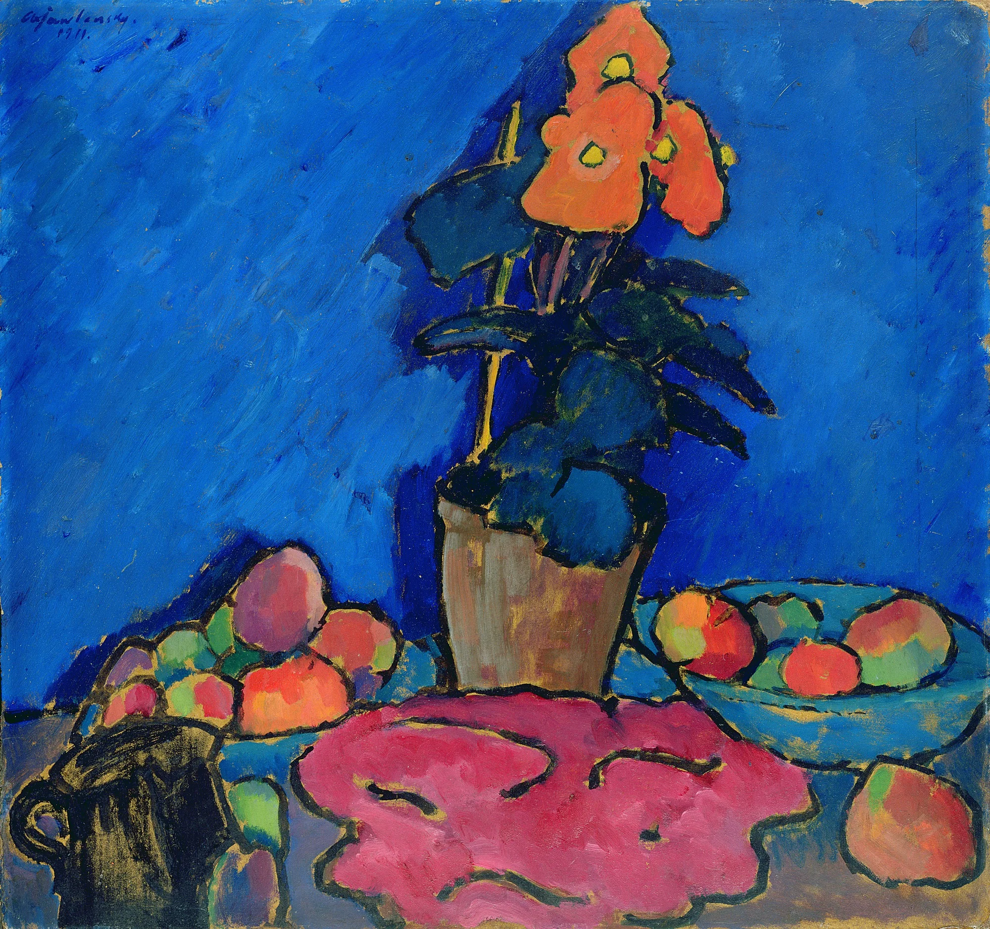 Still Life with Begonia, by Alexej von Jawlensky, oil, 1911