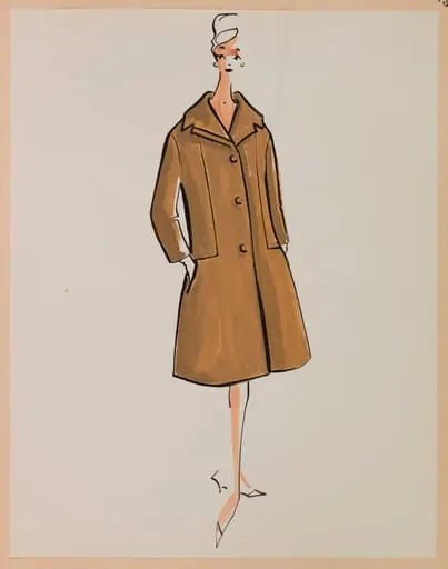 Manteau corolle marron