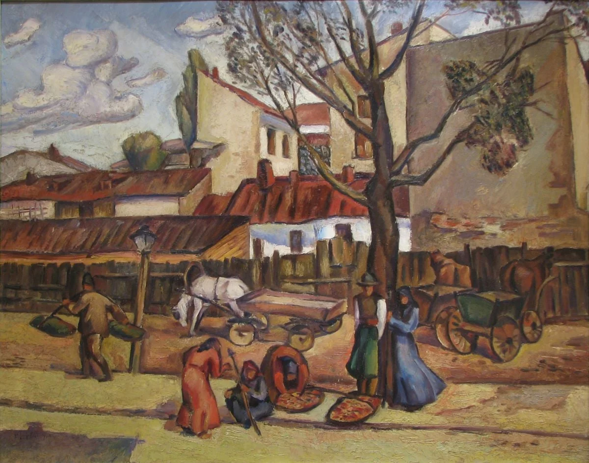 Piață din Bucureștii Vechi, by Petre Iorgulescu-Yor, unspecified, 1924