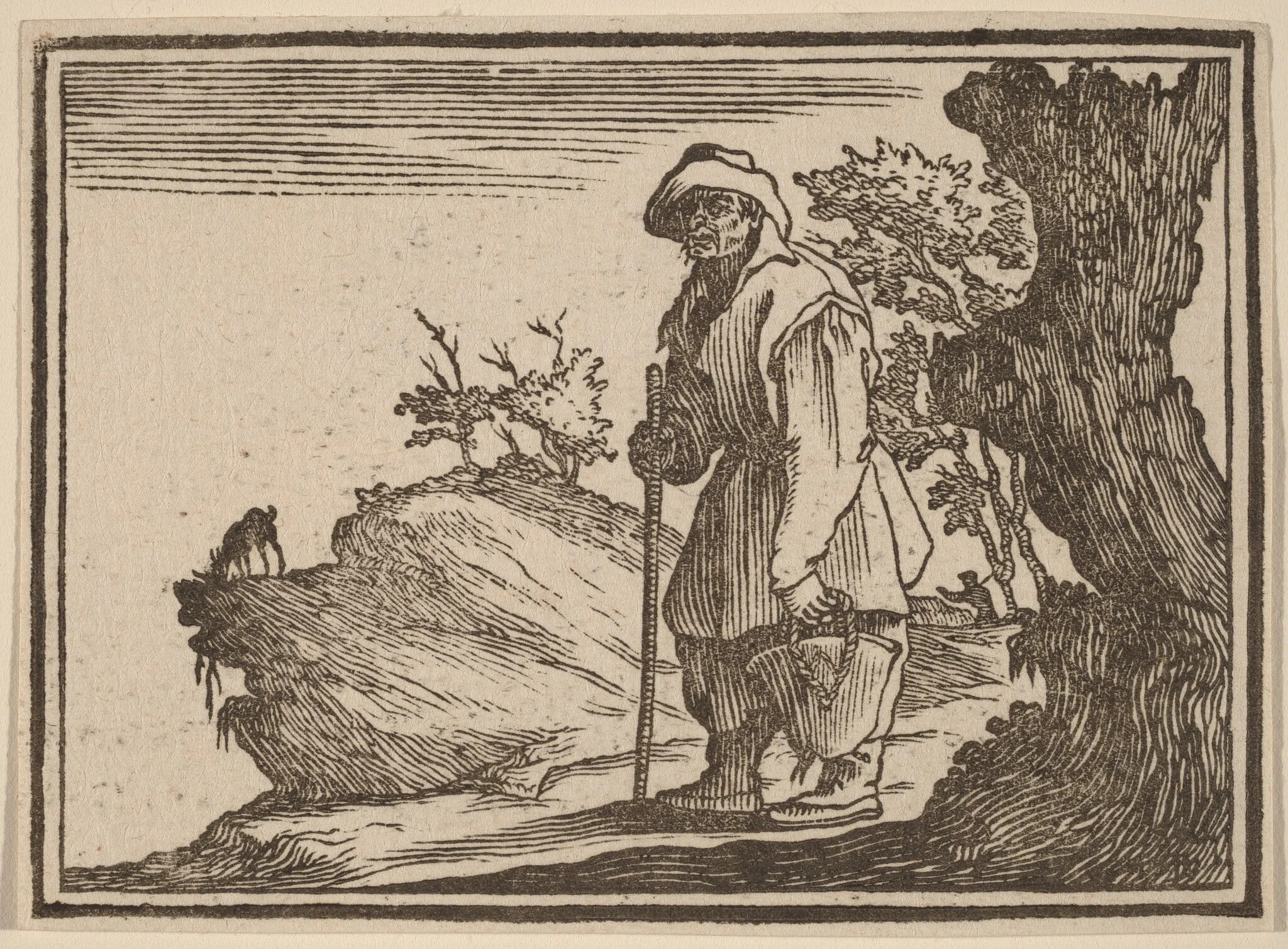Peasant with Sack, by Edouard Eckman, ink, 1621