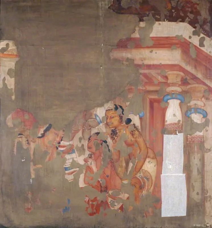 Copy of Painting inside the Caves of Ajanta (cave 1)