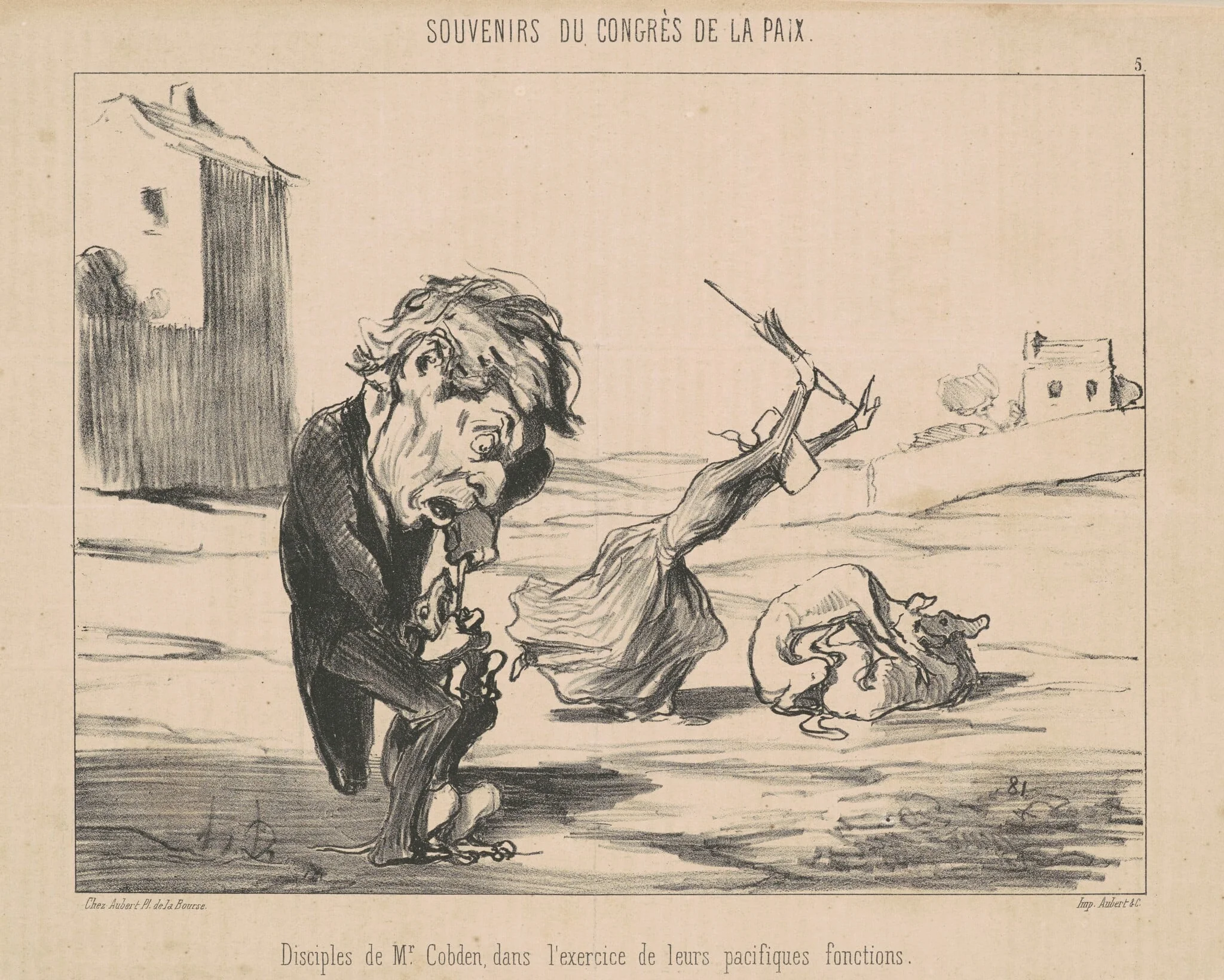 Disciples de M. Cobden, by Honoré Daumier, ink, 1849