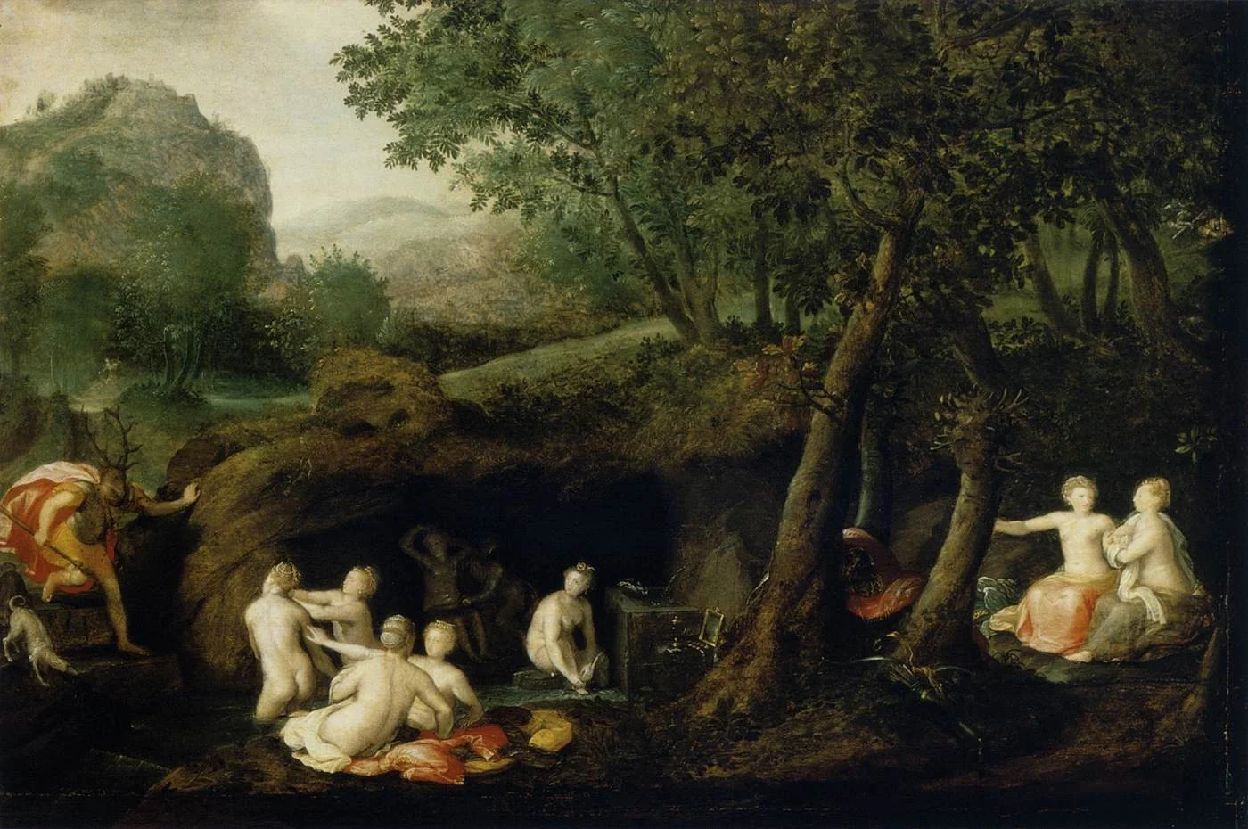 Diana Turns Actaeon into a Stag, by Bernaert de Rijckere, oil, 1592