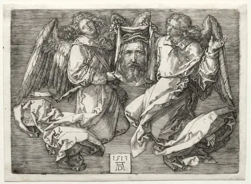 Sudarium Displayed by Two Angels