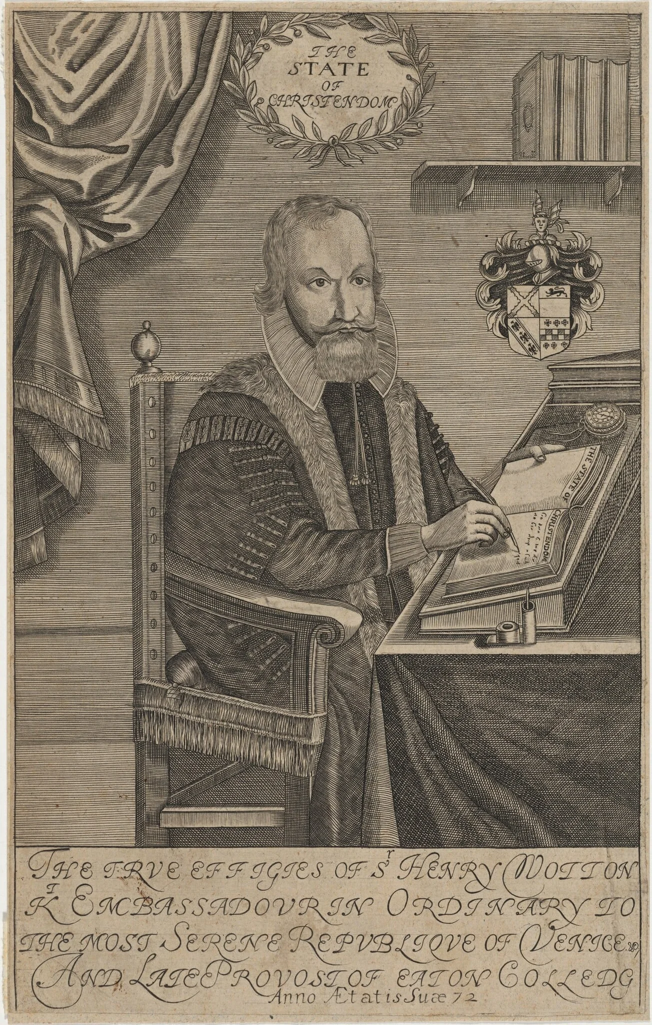 Sir Henry Wotton, by Unknown 19th Century, ink, 1657