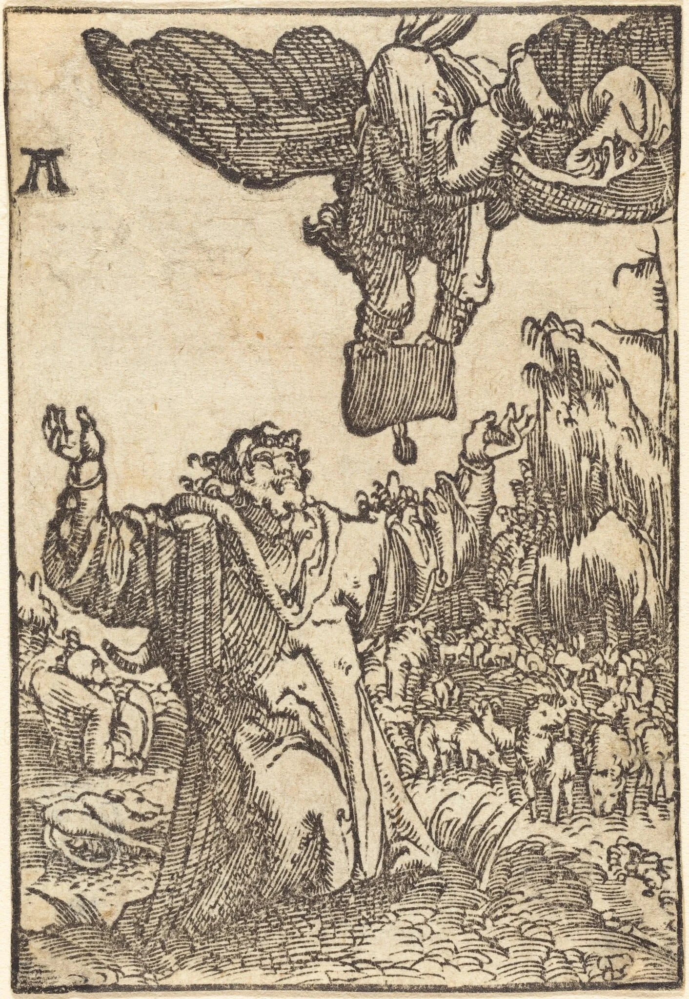 Annunciation to Joachim, by Albrecht Altdorfer, ink, 1513