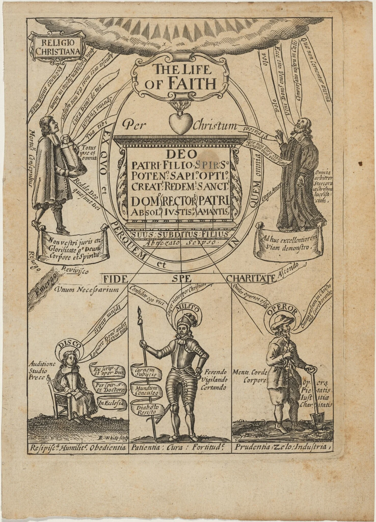 Title Page to The Life of Faith by Richard Baxter, by Robert White, ink, 1674