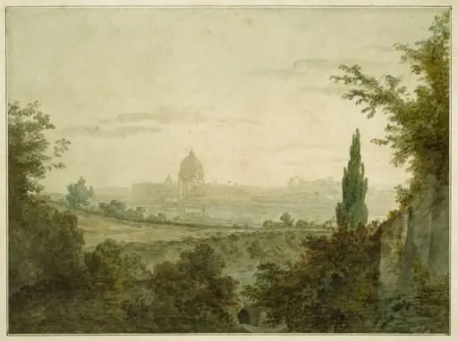 St. Peter's in Rome : View from above the Arco Scuro, near Pope Julius' Villa