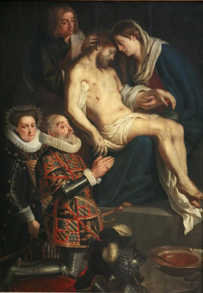 Pieta with portraits of Henry van Dongelberghe and wife