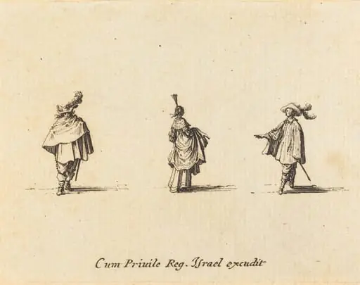 Lady with Dress Gathered Up, and Two Gentlemen