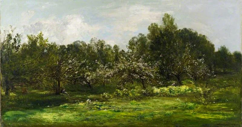 Orchard in Blossom (Les Pommiers en Fleur), by Charles François Daubigny, oil, 1874