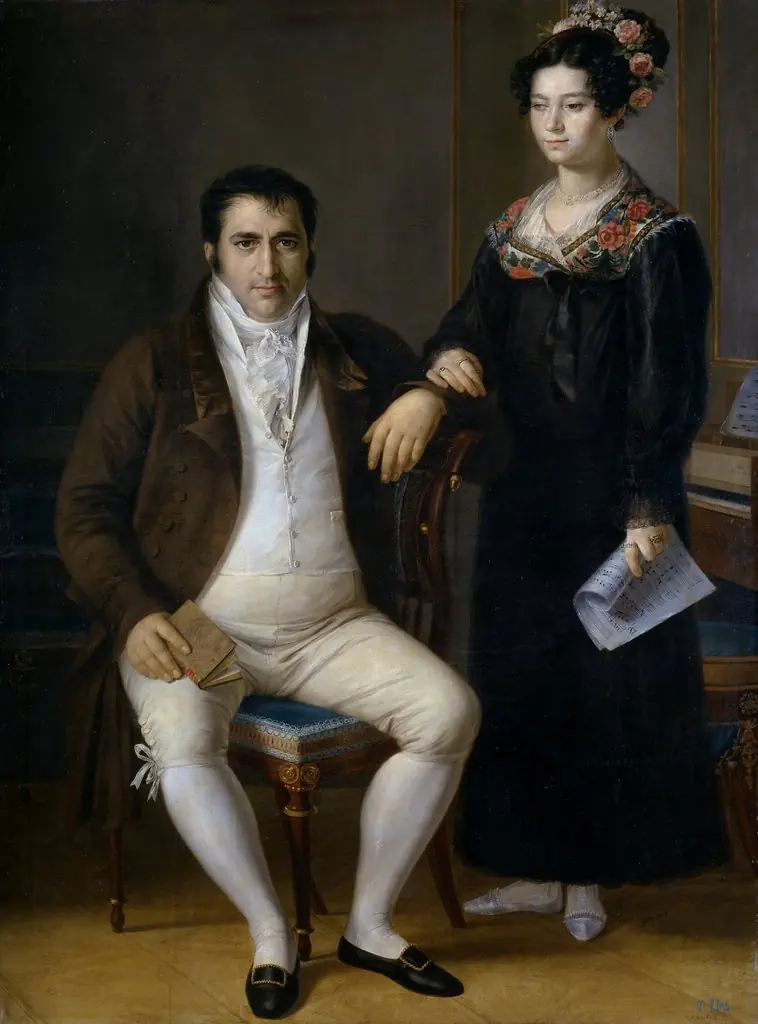 Don Pedro Benítez and his daughter María de la Cruz