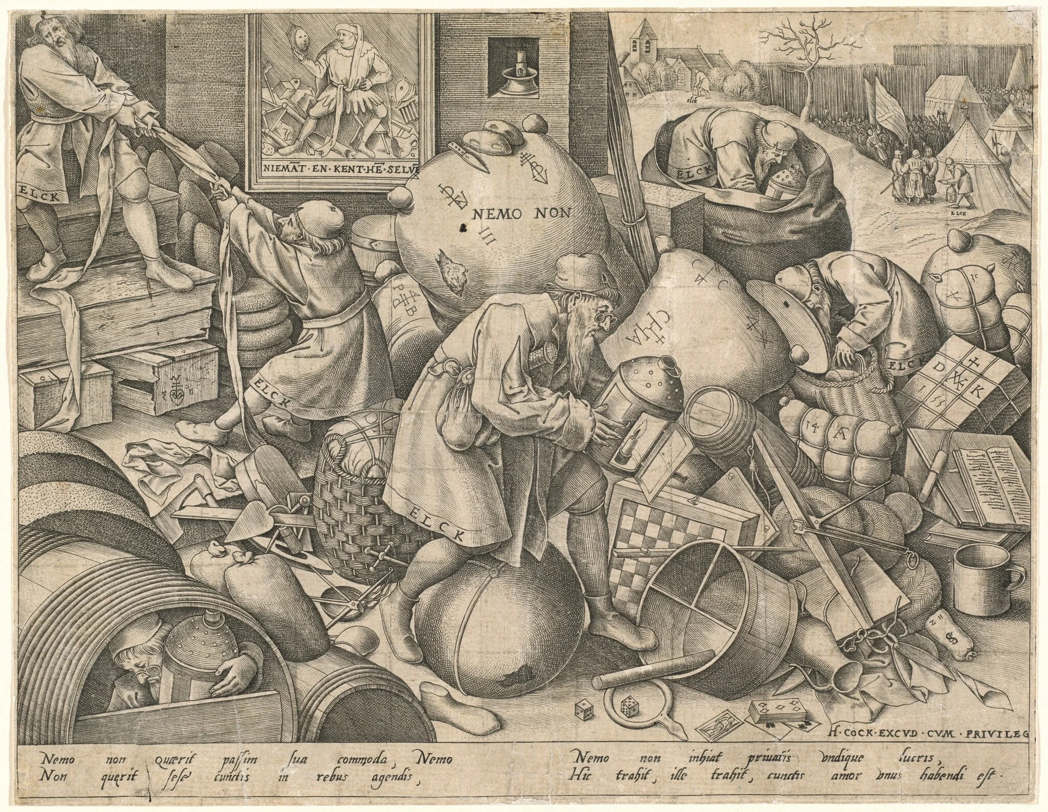 Everyman, by Pieter van der Heyden, ink, 1558