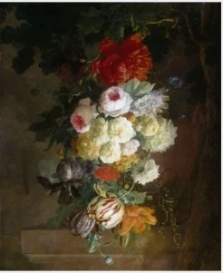 A Garland of Flowers Hanging from a Bough