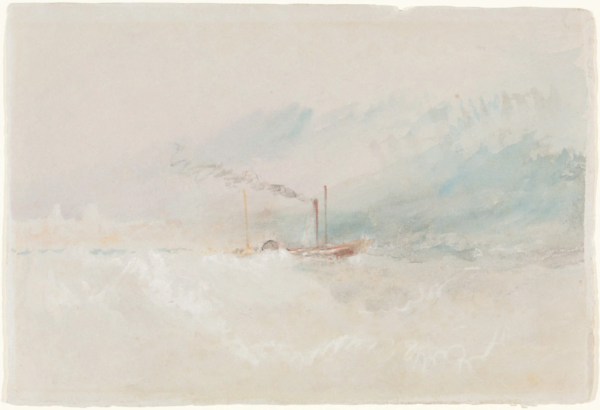 A Packet Boat off Dover, by Joseph Mallord William Turner, gouache, 1836