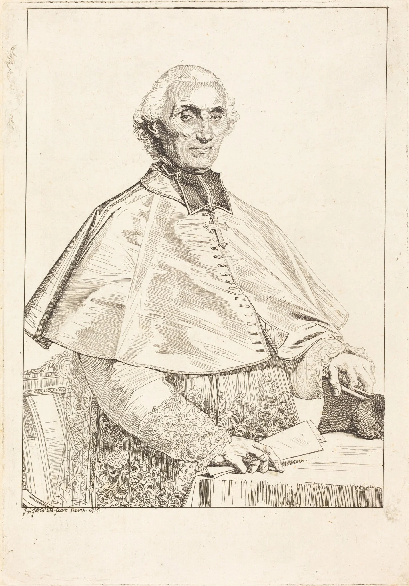 Gabriel Cortois de Pressigny, by Jean Auguste Dominique Ingres, ink, 1816