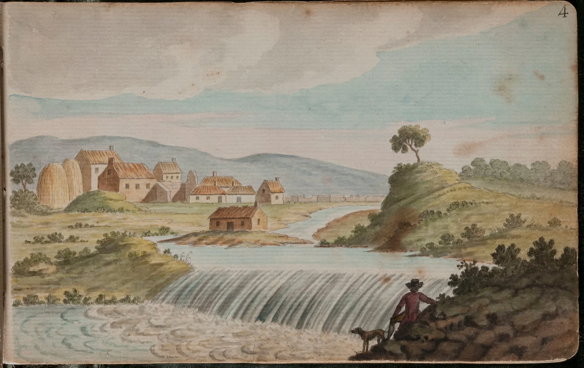 View of Clonskiagh [Clonskeagh], a village on the River Dodder, 1 1/2 miles from Dublin [...], by Gabriel, ca.1729-1817 Beranger, unspecified, 1790