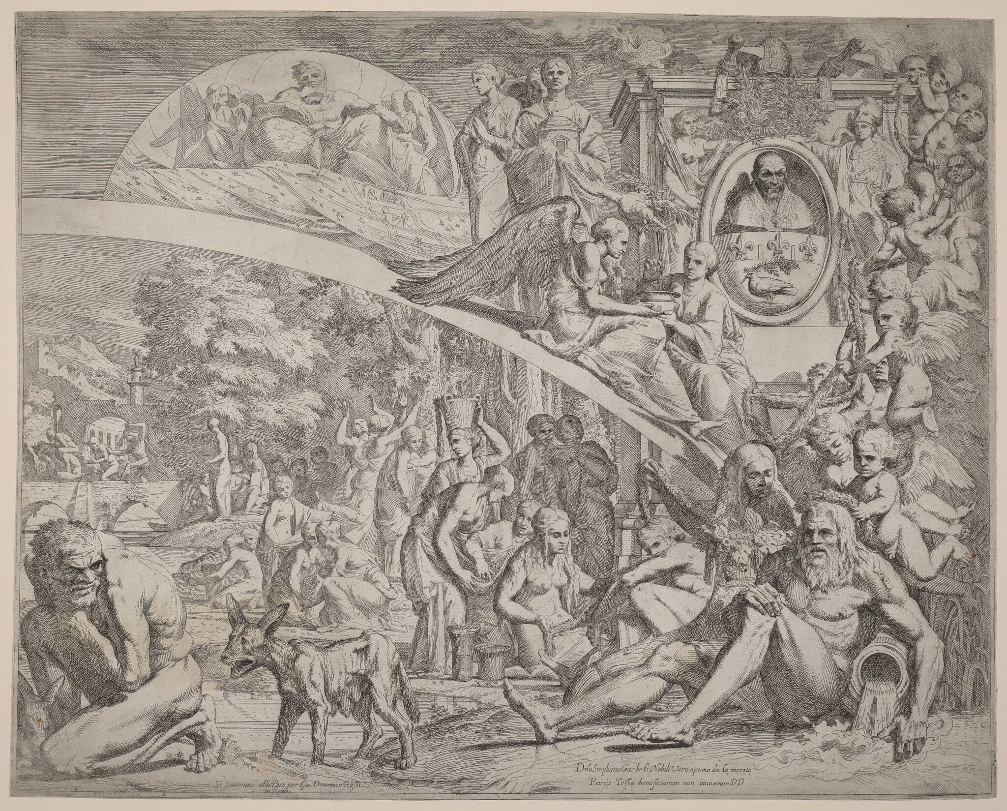 An Allegory in Honor of Innocent X, by Pietro Testa, ink, 1644