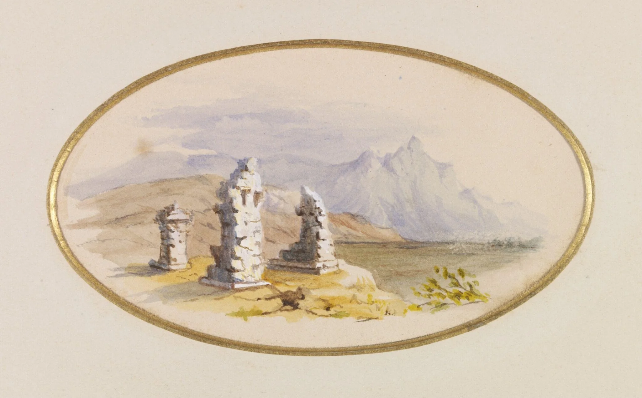 Sardis, by Unknown, watercolor, 1845