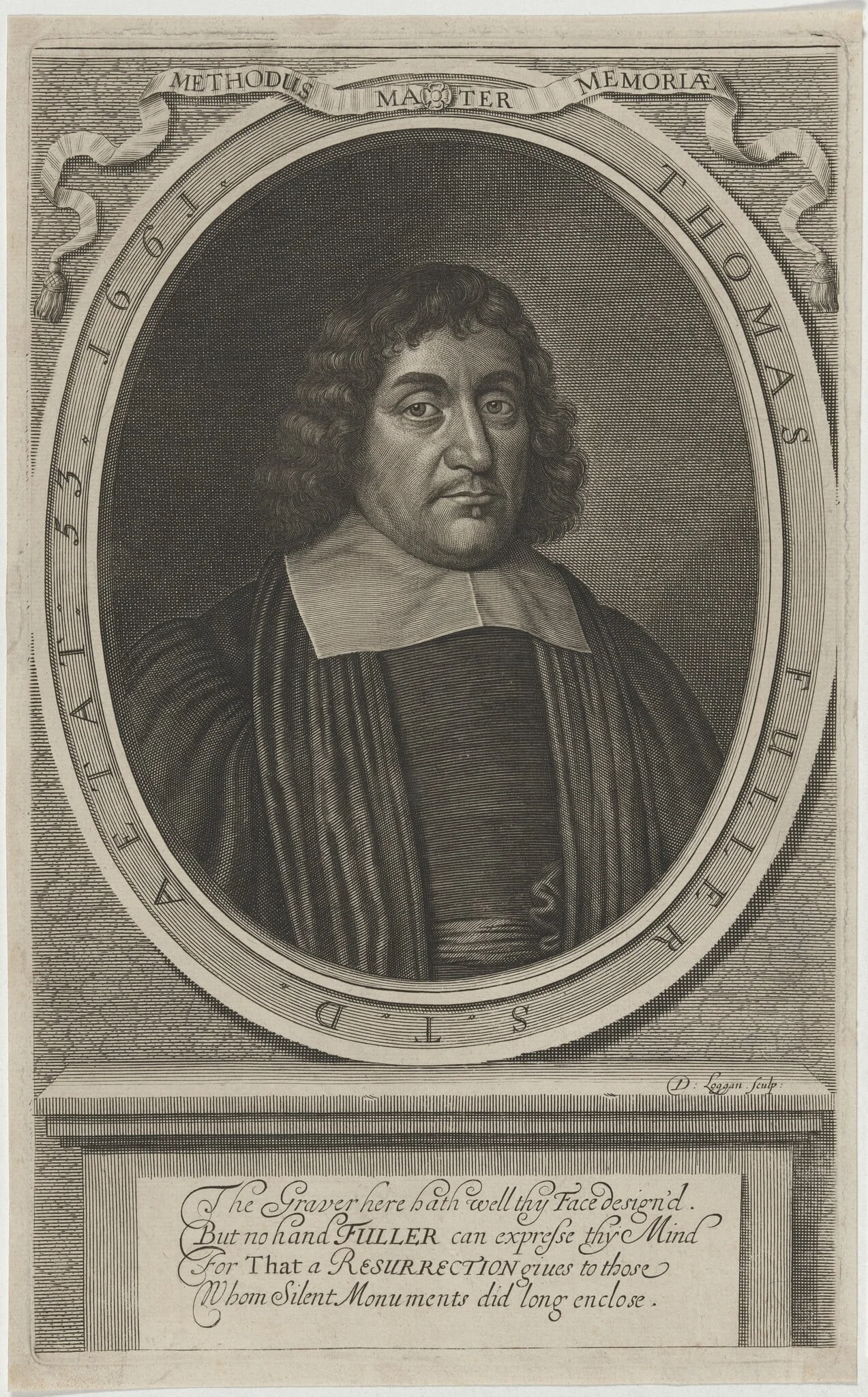 Thomas Fuller, Divine and Historian, by David Loggan, ink, 1661