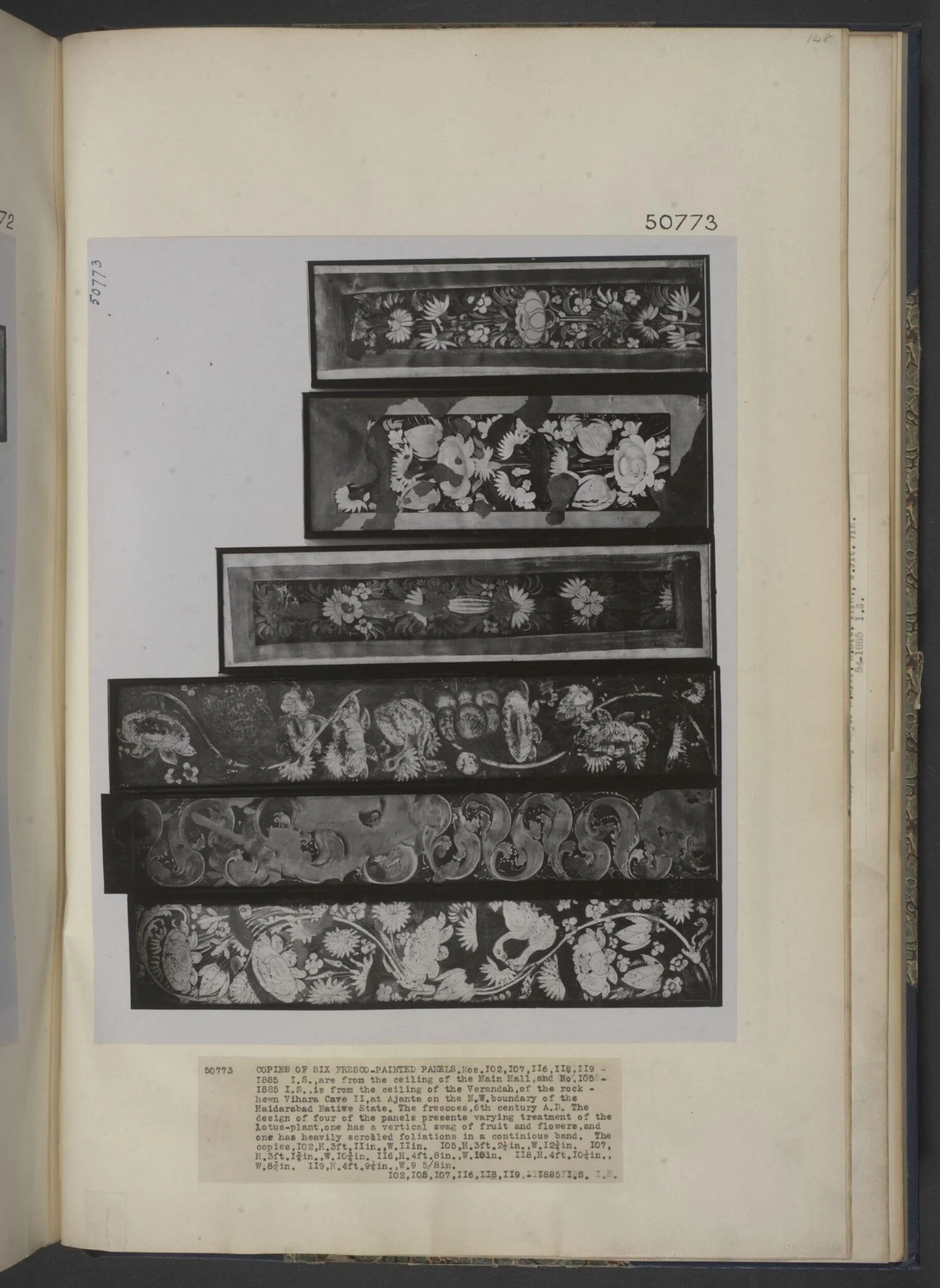 Copy of painting inside the caves of Ajanta (cave 12)