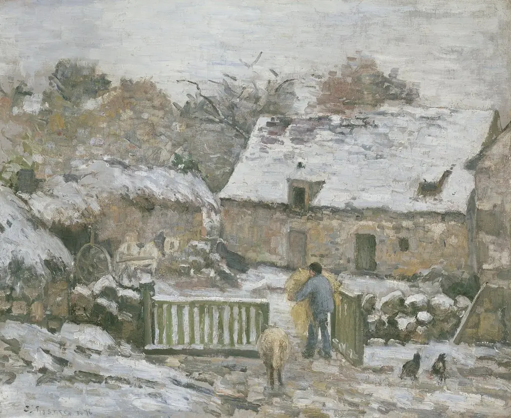 Farm at Montfoucault in Snow