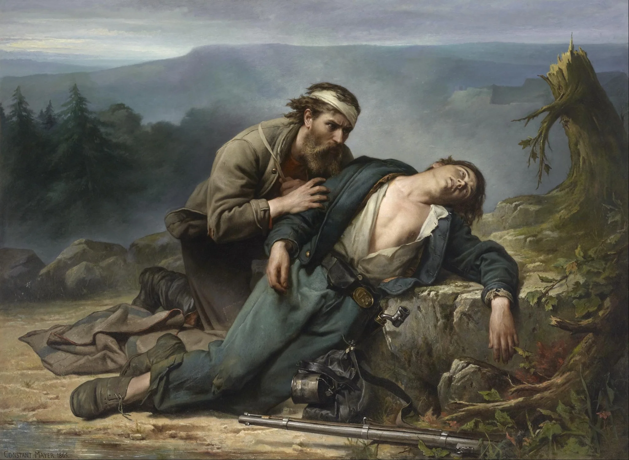 Recognition: North and South, by Constant Mayer, oil, 1865