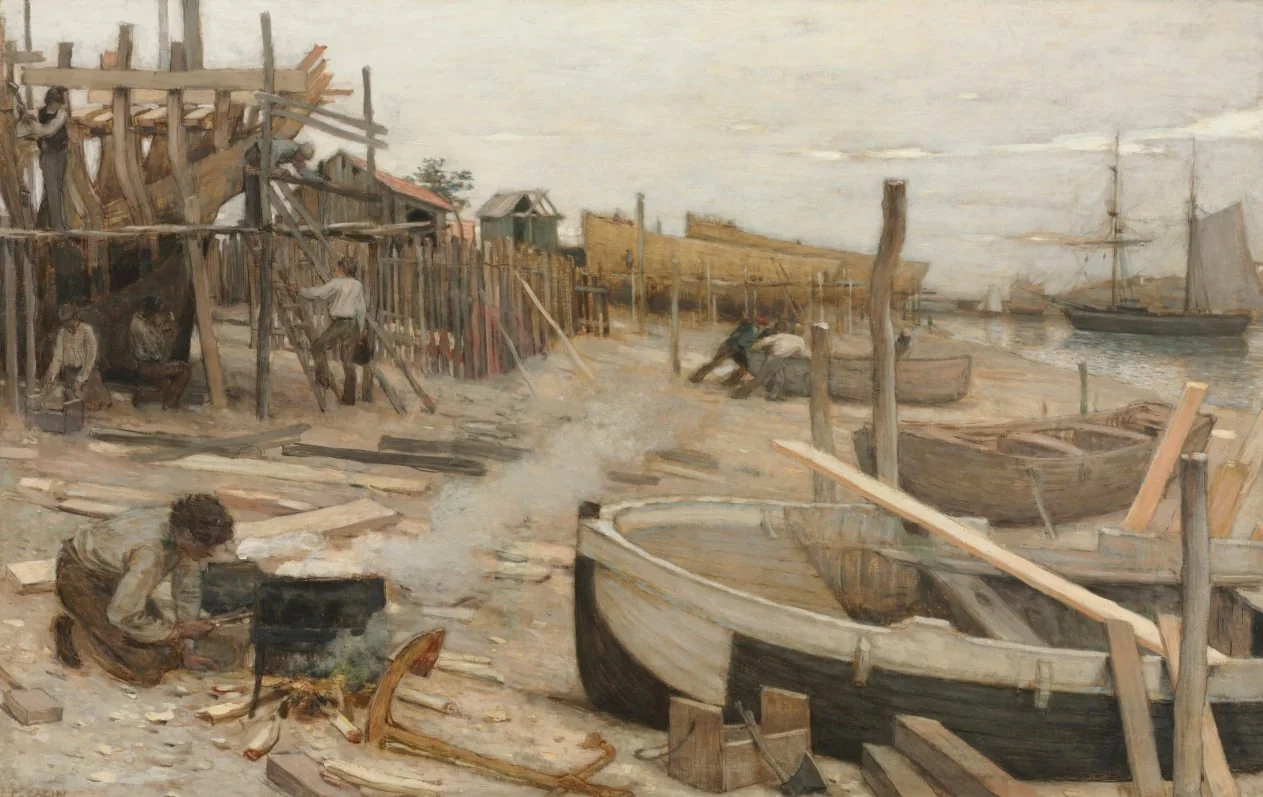 The Boatyard, by Jean Charles Cazin, unspecified, 1875