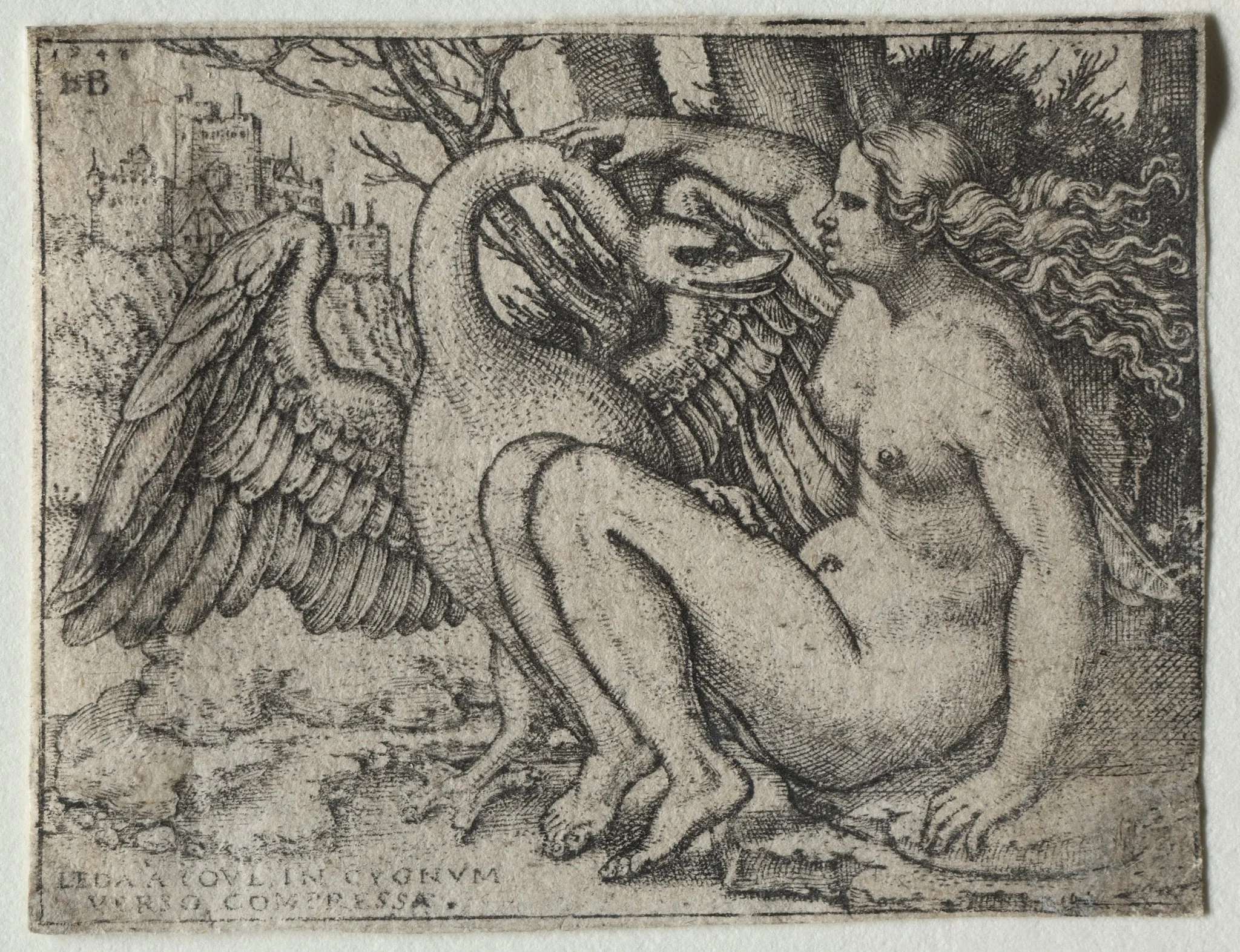 Leda and the Swan, by Sebald Beham, 1548