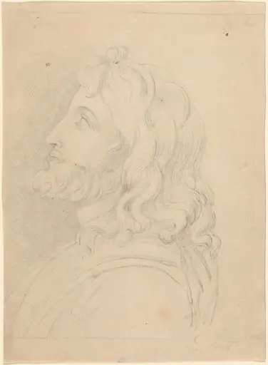 Bust of a Bearded Man Looking Up