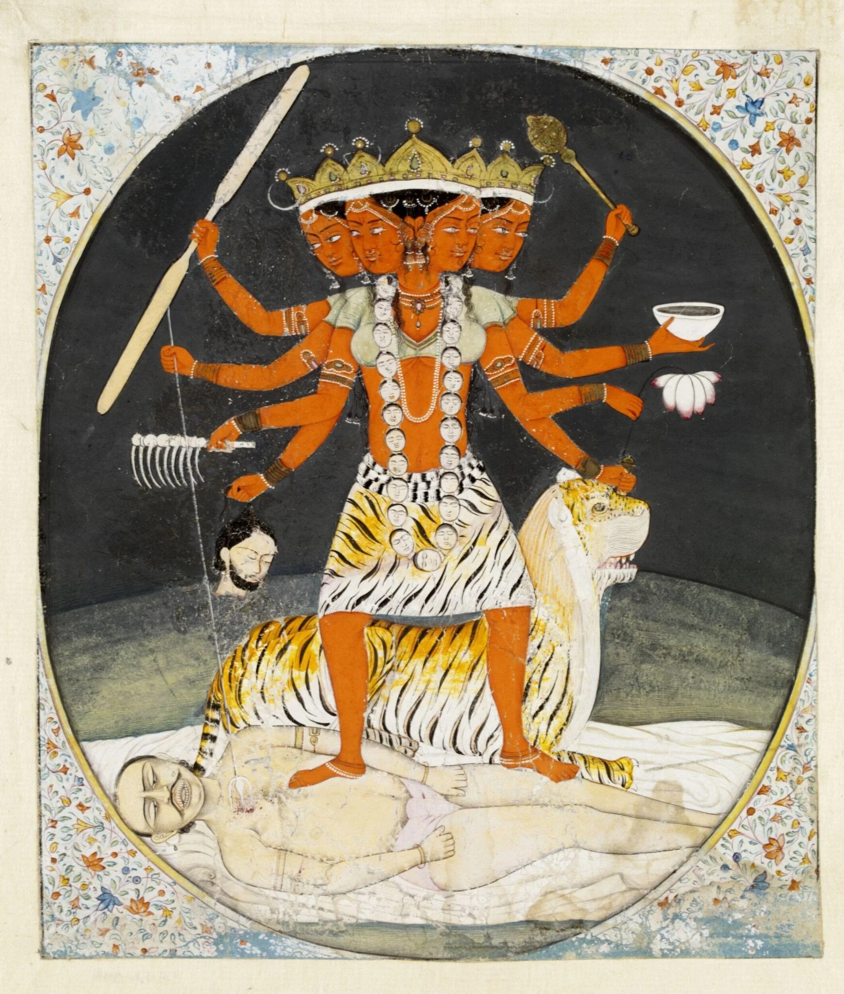 Kali and Shiva, by Unknown, paint, 1850