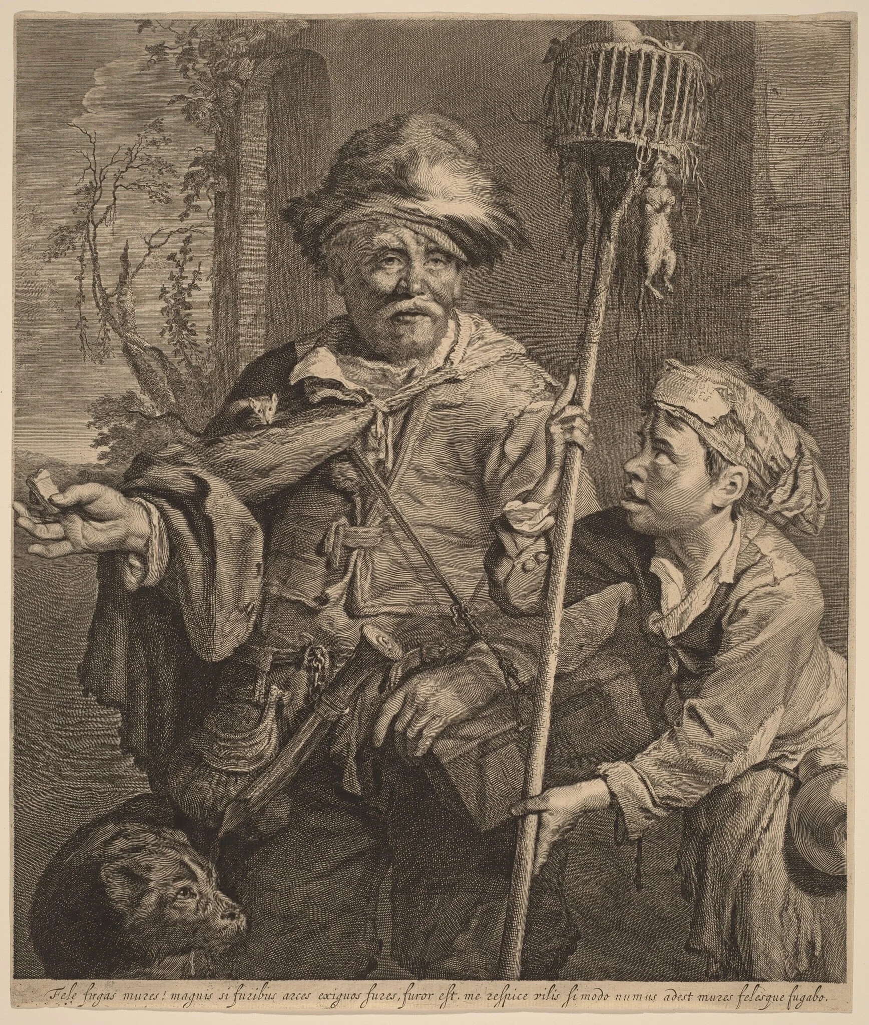 The Seller of Rat Poison, by Cornelis Visscher, ink, 1655